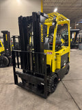 2021 HYSTER E80XN 8000 LB ELECTRIC FORKLIFT CUSHION 95/186" 3 STAGE MAST SIDE SHIFTER 740 HOURS STOCK # BF9156879-BUF - United Lift LLC