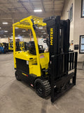 2021 HYSTER E80XN 8000 LB ELECTRIC FORKLIFT CUSHION 95/186" 3 STAGE MAST SIDE SHIFTER 740 HOURS STOCK # BF9156879-BUF - United Lift LLC