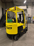 2021 HYSTER E80XN 8000 LB ELECTRIC FORKLIFT CUSHION 95/186" 3 STAGE MAST SIDE SHIFTER 740 HOURS STOCK # BF9156879-BUF - United Lift LLC