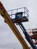 2014 GENIE S85 TELESCOPIC STRAIGHT BOOM LIFT AERIAL LIFT WITH JIB ARM 85' REACH DIESEL 4WD 1112 HOURS STOCK # BF9761519-VAOH - United Lift Equipment LLC