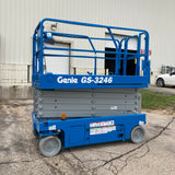 2014 GENIE GS3246 SCISSOR LIFT 32' REACH 24 VOLT ELECTRIC SMOOTH CUSHION TIRES 428 HOURS STOCK # BF9145529-WIB - United Lift Equipment LLC